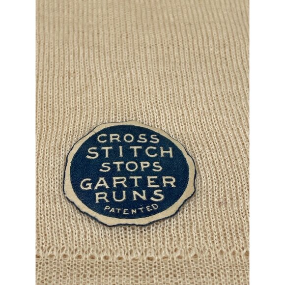 Vintage Silk Gauze Weight Stockings Cross Stitch & Double Sole Stops Victorian - Picture 2 of 10